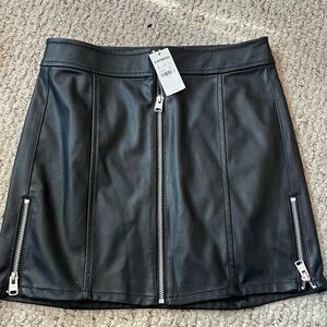Express Black Zippered Mini Skirt